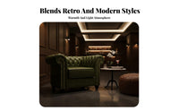 Retro Design Tufted Chesterfield Loveseat Deep Button Tufting Tufted Scroll Arm Sofa Rolled Arms Booth Seating Nailhead Accents for Cafe Owners, Couples, Adults, Restaurant, Bar, Tea Shop