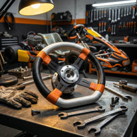 Go Karting Steering WheelsportStyle Steering Wheel with Threethree-Spoke Center Stitched for Builders