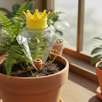 Diamond-Shaped Self-Watering Device for Potted Plants