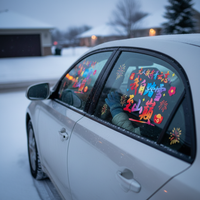 2027 Dopamine Graffiti Car Decal New Year Window Cling Sticker