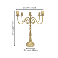 Ornate Candelabra Shiny Retro Candelabrum Pedestal Candle Holder with Arms Polished for Photographers, Weddings, Mantel