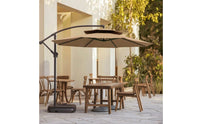 Cantilever Patio Umbrella Ventilated Top Cantilever Umbrella with Base Crank-Open for Homeowners, Vendors, Garden, Backyard, Balcony