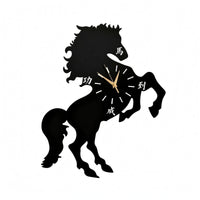 Modern Horse Silhouette Clock Large Size Horse Wall Clock Timepiece