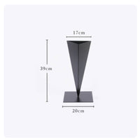 Triangular Iron Vase Geometric Metal Vase Heavy Duty Home Decor