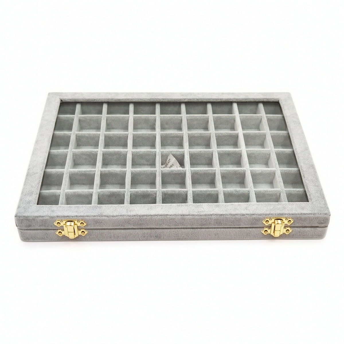 Jewelry Box with Glass Lid Segmented Display Tray Transparent for Vanity