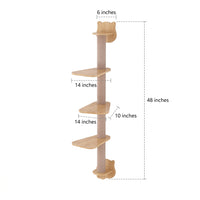 Wall Mounted Cat Shelf with Space Capsule Hammock, Solid Wood Wall-Mounted Climbing Solid Wood Post and Cat Shelves for Wall for Large Cats Play