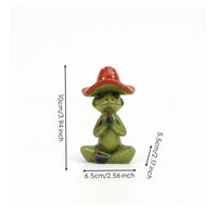 Cute Frog Figurine with Toadstool Hat Glossy Frog Statue with Toadstool Miniature Whimsical for Collectors, Desk, Bookshelf, Office, Fairy Garden