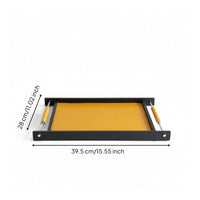 Metal Serving Tray with Handles Elegant Tray with Handles Low-Profile Platter for Entryway