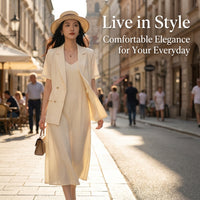 Mother of the Bride Dresses Two Piece Set with Short Sleeve Cardigan, Sleeveless Dress for Summer Wear, Wrinkle Resistant TR Material Matching