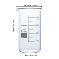 Heat Resistant Borosilicate Beaker Easy-to-Read Scale Graduated Beaker Clear Glass Laboratory Glassware Professional Grade