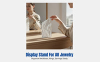 Minimalist Plaster Stone Jewelry Display Stand, Upright Necklace Holder, Double-Tier Desktop Organizer for Jewelry Shop