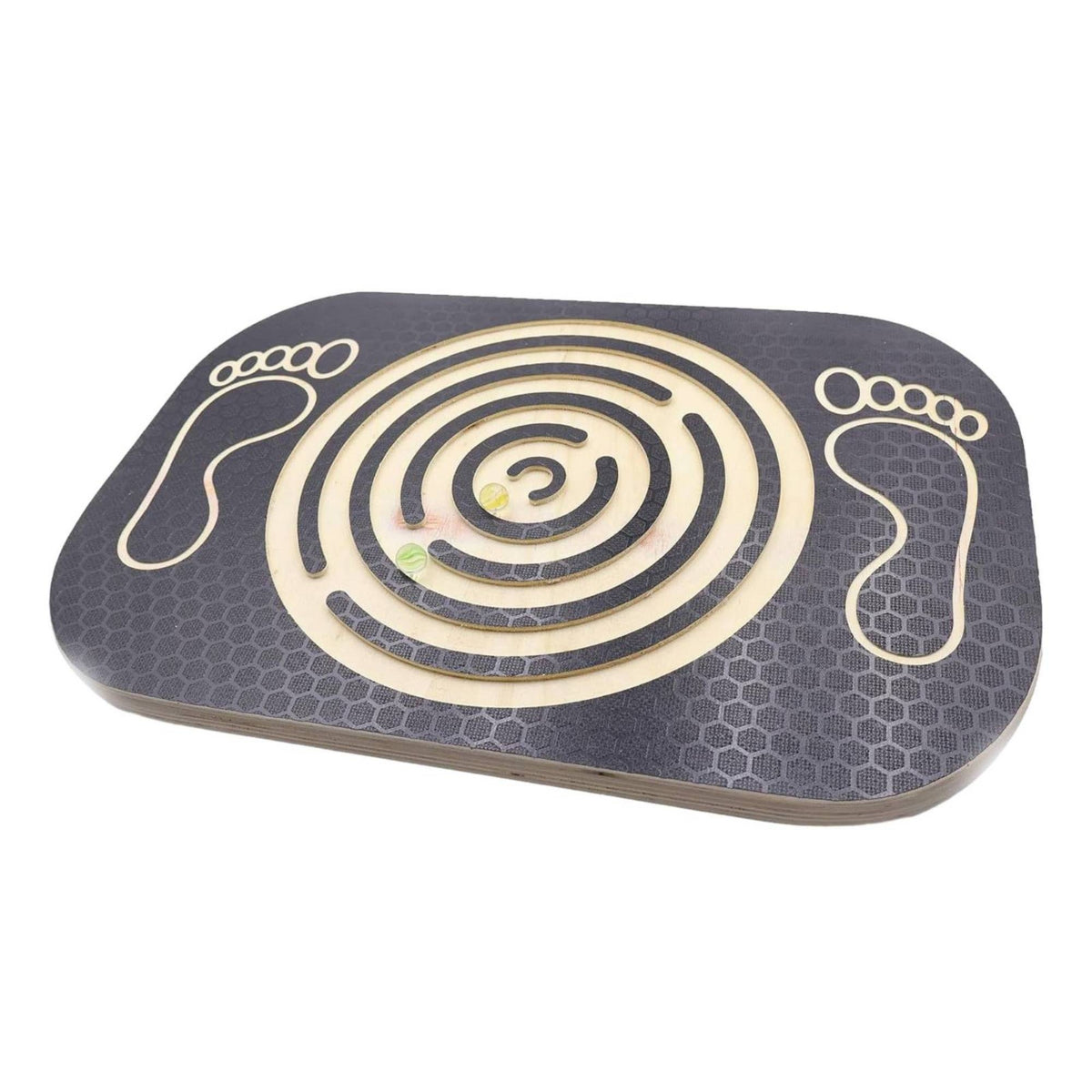 Non-Slip Surface Labyrinth Balance Board Textured Top Maze Balance Board Layered Wood Edge Fitness Equipment Rounded Rectangular for Indoor