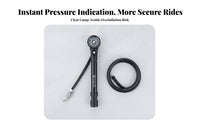 Locking Lever Mini Cycle Hand Pump Hose Connector Bike Pump with Gauge