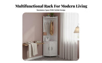 Multi-Functional Corner Coat Stand Floor-Standing Entryway Organizer Multifunctional Household Storage complimentarystanding for Apartment Dwellers, Homeowners, Families, Hallway, Bedroom, Living Room, Mudroom