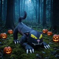 Black Cat Yard Decoration Crouching Outdoor Halloween Inflatable Decoration Inflatable Black Cat Spooky Halloween Inflatable