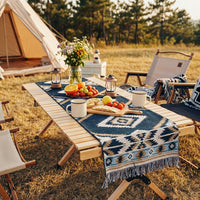 Picnic Blanket and Camping Mat for Outdoor Decor, Geometric Jacquard Camping Blanket, 160x40cm Indoor and Outdoor Beach Blanket, 1 Pack