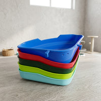 Large Bunny Litter Tray and Bunny Litter Box, Triangular Corner Litter Pan with Cage Hooks, for Guinea Pigs and Chinchillas