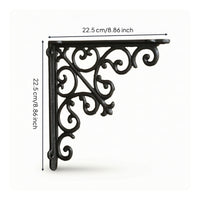Bracket with Angel Motif Rustic Shelf Bracket Black Shelf Brackets with Mounting Screws for Craftspeople