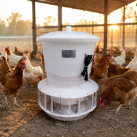 Automatic Chicken Feeder, Metal Poultry Feeder for Backyard Hens, No Waste Chicken Feeders and Drinkers