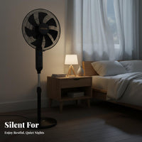 Strong Wind Pedestal Fan Powerful Airflow Distant Control Floor Fan Quiet Operation Cooling Appliance Auto-Deactivate Timer for Bedroom, Living Room, Office