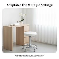 With Wheels Adjustable Padded Swivel Stool Long-Lasting Chrome Finish Adjustable Wheeled Stool Heavy Duty Salon Chair Anti-Slip Design for Laboratory Technicians, Receptionists, Barbershop, Laboratoryoratory, Reception Area, Retail Counter