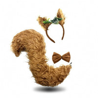 Animal Ears Headband and Tail Set Furry Animal Ears Headband and Tail Set Soft Faux Hair Costume Accessories for Dress Up