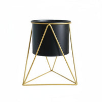 Minimalist Metal Flower Pot with Stand Lightweight Flower Pot with Stand Nordic Aesthetic Planter Detachable Design for Balcony, Desktop, Office, Bookshelf