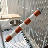 Parrot Perch Straight Rod Bird Stand, Sanded Bird Grinding Perch for Paw Grinding, Parrot Cage Perch with Bolt and Washer for Small Medium Birds