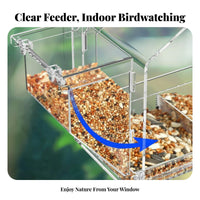 Mounted birds Feeder Easy to Spotless Transparent home Shaped birds Feeder Weatherproof Garden Supply for Kids, Cat Owners, Balcony