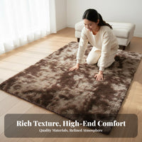 Non-Slip Luxuriously Soft Bedroom Carpet Easy to Clean Shaggy Luxuriously Soft Rug Washable Soft Pile Carpet Shed Resistant for Teenagers, Homeowners, Adults, Living Room, Bedside, Bay Window, Under Coffee Table