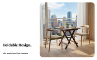 Foldable Square Collapsible Table and Stool Set Space-Saving Portable Furniture Indoor & Outdoor Use No Assembly Required for Families, Apartment Dwellers, Small Areas, Dining Room, Balcony, Family Gatherings