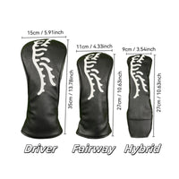 4 Pieces Leather-Like Golf Club Headcovers Sturdy Driver Headcovers Thick Headcover Set Soft for Travel