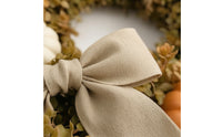 Wreath with Burlap Bow Rustic Harvest Wreath Farmhouse for Entryway, Mantel