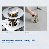 Floor Drain Core Foot Press Operation Shower Fitting Odor Blocking Anti Backflow Design for Plumbers, Garage, Basement, Wet Room