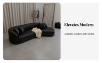 Curved Couch Light Luxury design Curved Settee Retro-Inspired Sofa for Apartment Dwellers, Interior Designers, Reception Area, Boutique, Living Room