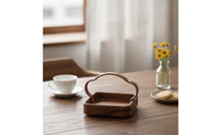 Wooden Walnut Serving Tray Natural Walnut Tray Portable Premium for Hosts, Tea Service