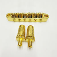 Guitar Roller Saddle Bridge Individual Intonation Adjustment Roller Bridge with Posts Tuning Stability Hardware for Guitarists, Luthier