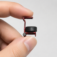 Miniature Tire Dolly, 1/64 Scale, Model Tire Dolly, Garage Diorama Accessories, Approximately 2cm, Resin-made