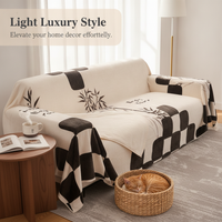 Winter Warm Sofa Cover Blanket for Single Chaise Lounge, Full Coverage Velvet Feel Sofa Throw