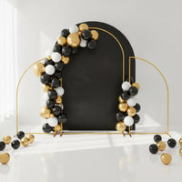 3 Pieces Gold Backdrop Arch Stand Elegant Arch Backdrop Stand Cylindrical Wedding Arches Slim for Event Decorators, Weddings, Parties, Photo Booths