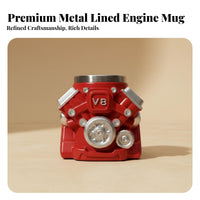 Unique Gift Retro Engine Mug Creative Design Car Engine Mug Stainless Steel Liner for Mechanics, Engineers, Garage, Man Cave, Workshop