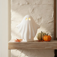 Ghost Ornament Halloween Ghost Figurine Resin Glowing for Tabletop, Mantel