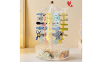 360 Degree Rotation Rotating Hair Clip Organizer Space Saving Rotating Hair Accessory Stand Decorative Acrylic Clip Display Stand Long-Lasting for Children, Vanity