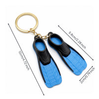 Diving Fins Keychain Textured Mini Swim Fin Key Chain Swim Flippers Key Loop Cute Keychain with Mini Fins Compact for Divers