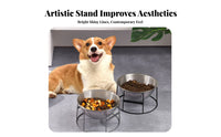 Anti-Tip Stainless Steel Pet Bowl Easy to Clean Mess Proof Pet Bowls Long-Lasting Construction for Dogs, Senior Pets