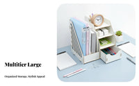 Sliding Drawer Multi-Compartment Desk Holder Space Saving Desktop Organizer Large Capacity Stationery Holder Long-Lasting for Students, Professionals, Teachers, Dorm Room, Classroom