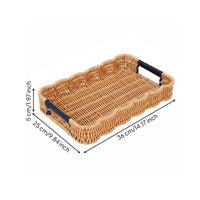 Woven Fruit Basket Undulating Decorative Basket Tray Sturdy Household Storage