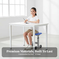 Student Desk and Chair Set Construction Kids Study Table Rounded Corners children's Writing Desk for Students, Boys, Classroom, Homework, Home