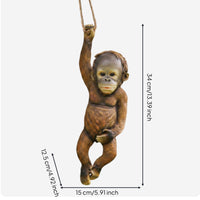 Hanging Monkey Statue Handmade Hanging Monkey Figurine Realistic Garden Design Decor for Yard