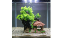 Fish Tank Landscape House Artificial Rockery Decoration Miniature Rockery Model Easy to Place for Terrarium, Desktop